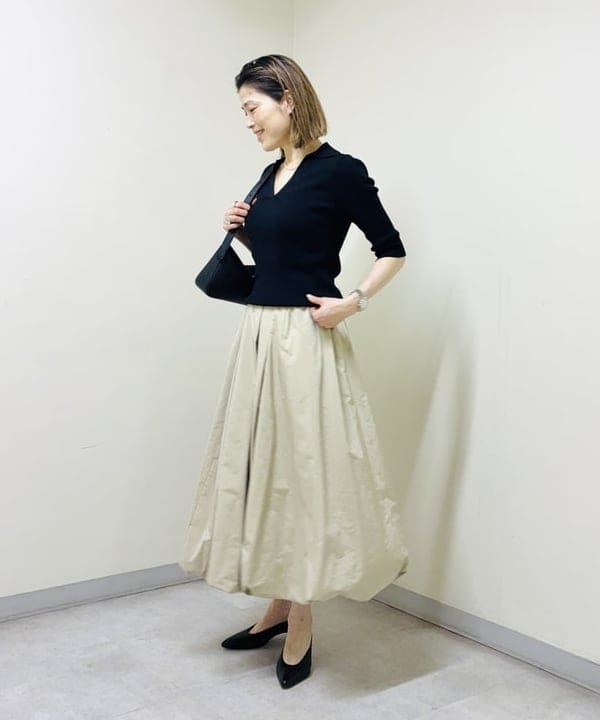 岩沢 珠代さんの「BEAMS WOMEN｜クロップド クルーネック ジャケット」を使ったコーディネート