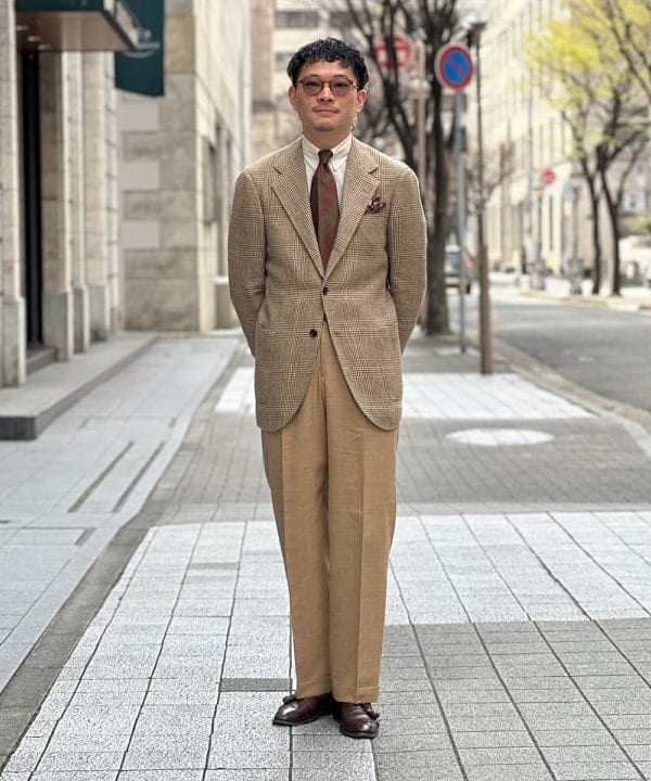 HANDMADE MAGEE 亞麻格紋外套