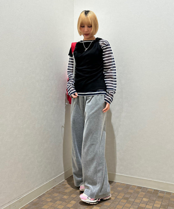 佐藤 亜美さんの「BEAMS WOMEN｜ORCIVAL / シースルー ボーダー ロングスリーブ カットソー」を使ったコーディネート