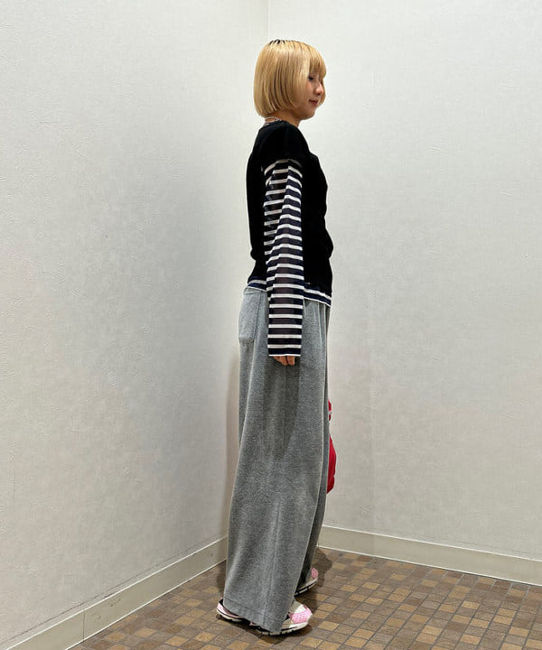 佐藤 亜美さんの「BEAMS WOMEN｜ORCIVAL / シースルー ボーダー ロングスリーブ カットソー」を使ったコーディネート