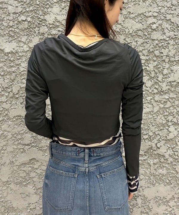 ササキさんの「BEAMS WOMEN｜ORCIVAL / シースルー ボーダー ロングスリーブ カットソー」を使ったコーディネート