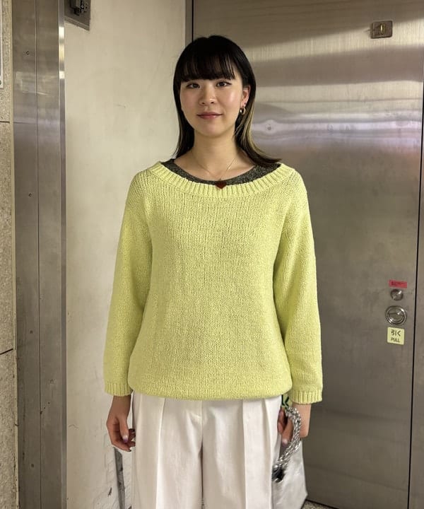 中平 あみさんの「BEAMS WOMEN｜コットン ローゲージ ロングスリーブ プルオーバー」を使ったコーディネート