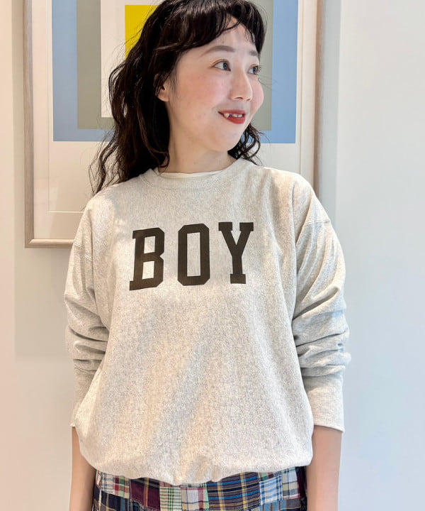 おのすさんの「BEAMS WOMEN｜【別注】Champion / ボーイ リバースウィーブ(R) クルー」を使ったコーディネート