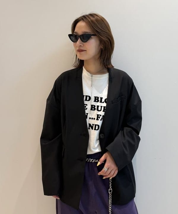 松本 佳菜子さんの「BEAMS WOMEN｜ノーカラー ビッグ ジャケット」を使ったコーディネート