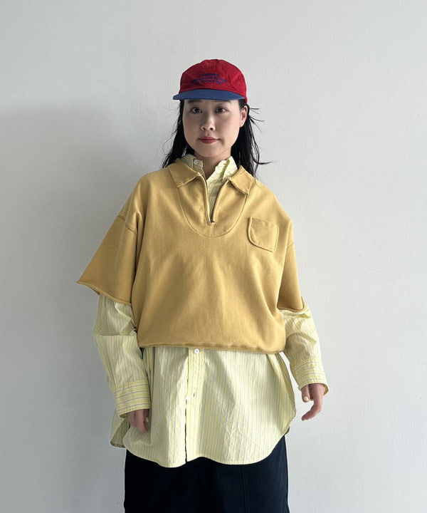 清水 彩乃さんの「BEAMS WOMEN｜ドビー ストライプ ビッグ BDシャツ ＜定番 / オンオフ兼用＞」を使ったコーディネート