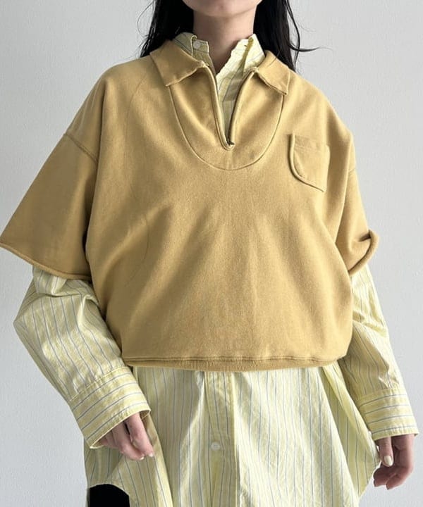 清水 彩乃さんの「BEAMS WOMEN｜ドビー ストライプ ビッグ BDシャツ ＜定番 / オンオフ兼用＞」を使ったコーディネート