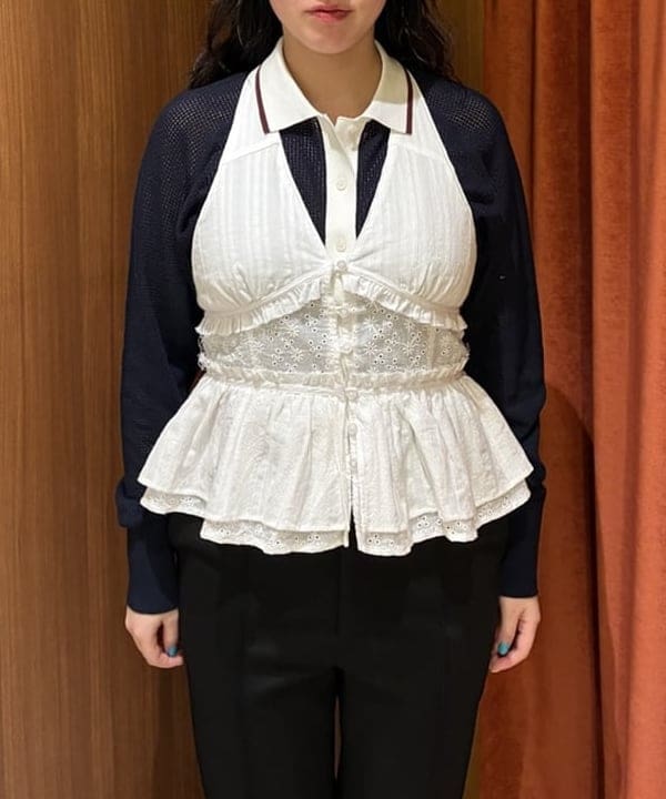 晶さんの「BEAMS WOMEN｜【別注】FRED PERRY / RIB-KNITTED CARDIGAN」を使ったコーディネート