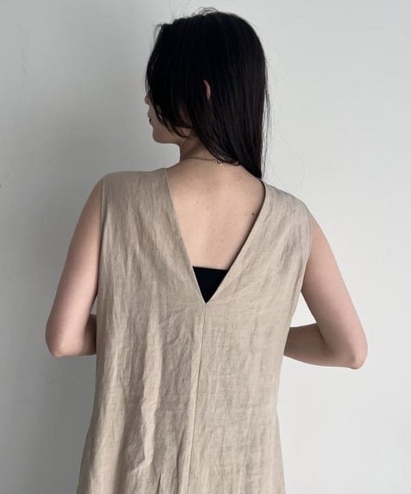 隈元 楓さんの「BEAMS WOMEN｜シンプル リネン 2WAY ドレス .M」を使ったコーディネート