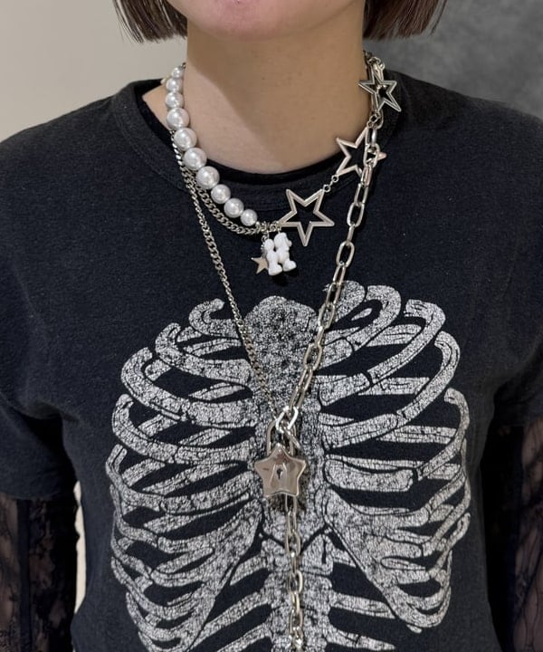 reinaさんの「BEAMS WOMEN｜レース テープ キリカエ Tシャツ」を使ったコーディネート