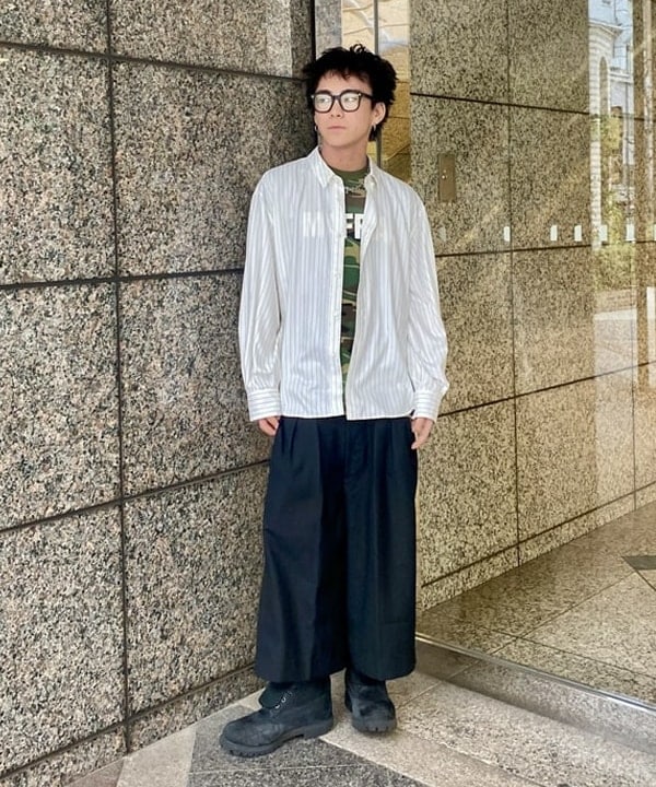 はるひむさんの「BEAMS WOMEN｜maturely / チョーク ストライプ レース タイ ロングスリーブ」を使ったコーディネート