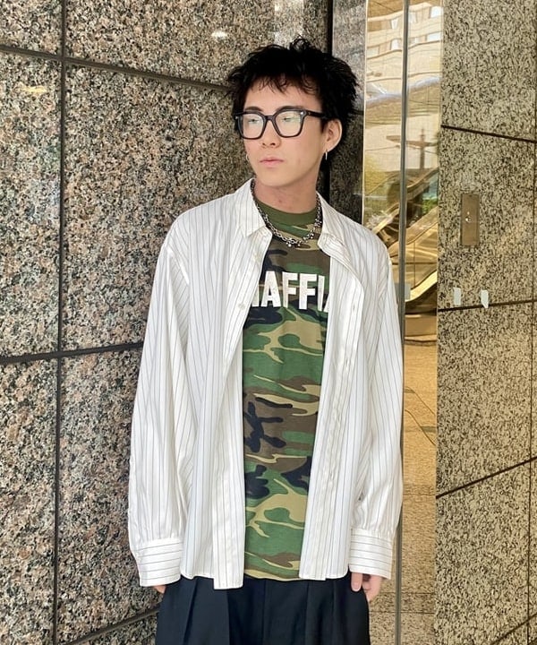 はるひむさんの「BEAMS WOMEN｜maturely / チョーク ストライプ レース タイ ロングスリーブ」を使ったコーディネート