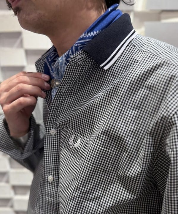 BAKU(東江 漠)さんの「BEAMS WOMEN｜【別注】FRED PERRY / リブカラー シャツ」を使ったコーディネート