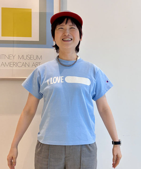 木村 梨香さんの「BEAMS WOMEN｜【別注】Champion / プリント Tシャツ」を使ったコーディネート
