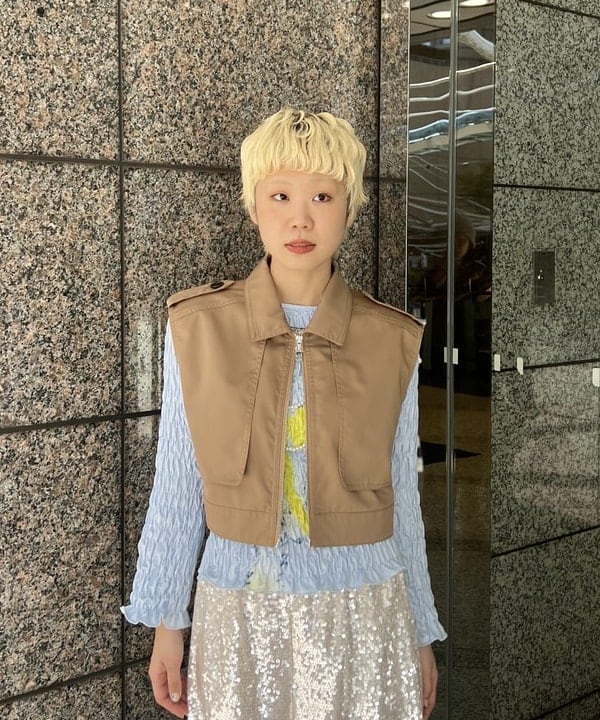 あさひさんの「BEAMS WOMEN｜BEAMS BOY / 樹脂 パール ロング ネックレス」を使ったコーディネート