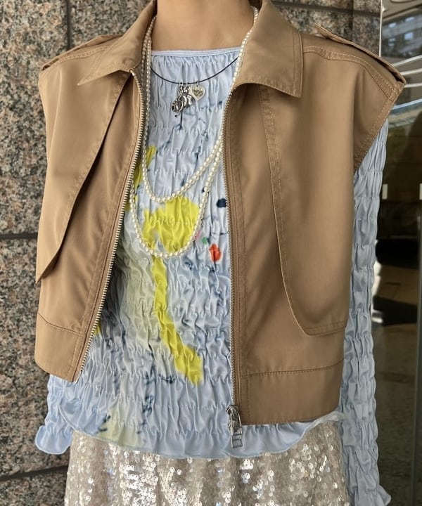 あさひさんの「BEAMS WOMEN｜BEAMS BOY / 樹脂 パール ロング ネックレス」を使ったコーディネート