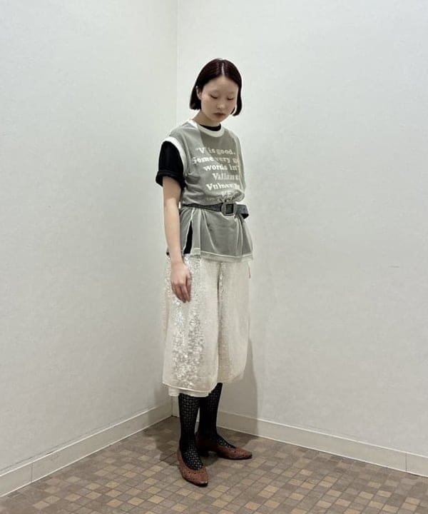 水野 萌香さんの「BEAMS WOMEN｜【別注】HEAR MY NAME &times; maturely / メモラブル プリント Tシャツ」を使ったコーディネート