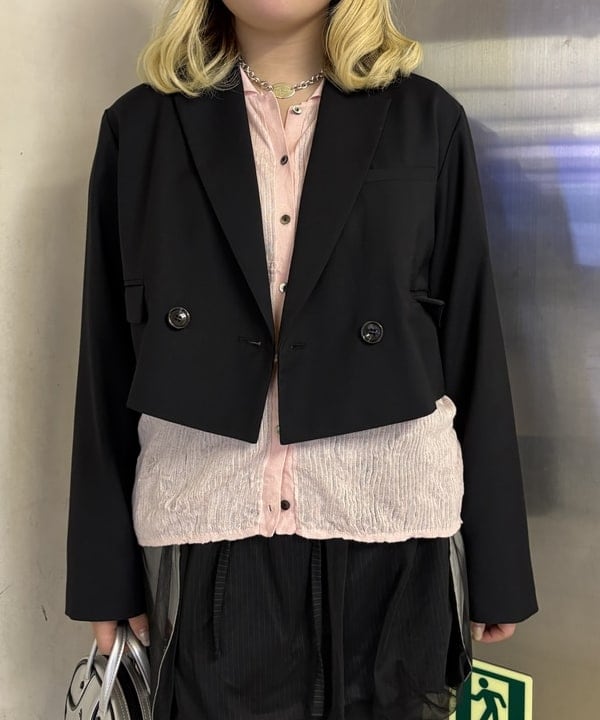 大石彩可さんの「BEAMS WOMEN｜シアー リブ ニット ポロ カーディガン」を使ったコーディネート