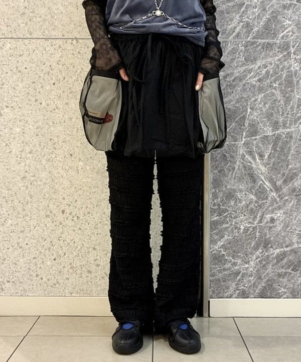 カタヤマ アヤさんの「BEAMS WOMEN｜レース テープ キリカエ Tシャツ」を使ったコーディネート