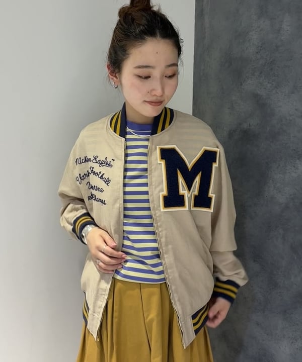 モモさんの「BEAMS WOMEN｜ボーダー バインダー ショートスリーブ Tシャツ」を使ったコーディネート