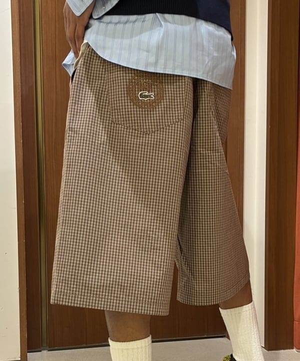 NADEL ナデールさんの「BEAMS WOMEN｜【別注】LACOSTE / チェック ショーツ」を使ったコーディネート