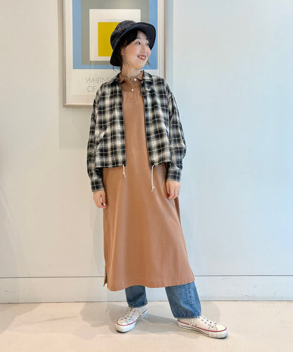 おのすさんの「BEAMS WOMEN｜マドラス チェック ブルゾン」を使ったコーディネート