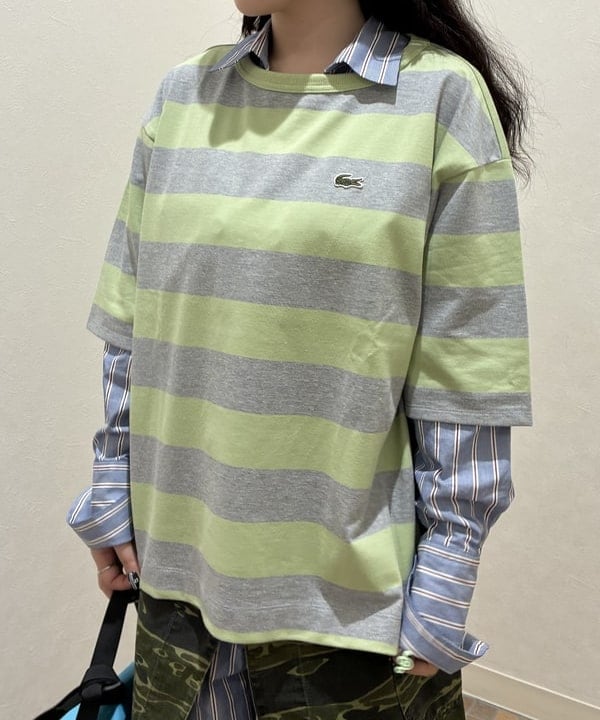 須賀さんの「BEAMS WOMEN｜【別注】LACOSTE / ボーダー Tシャツ」を使ったコーディネート