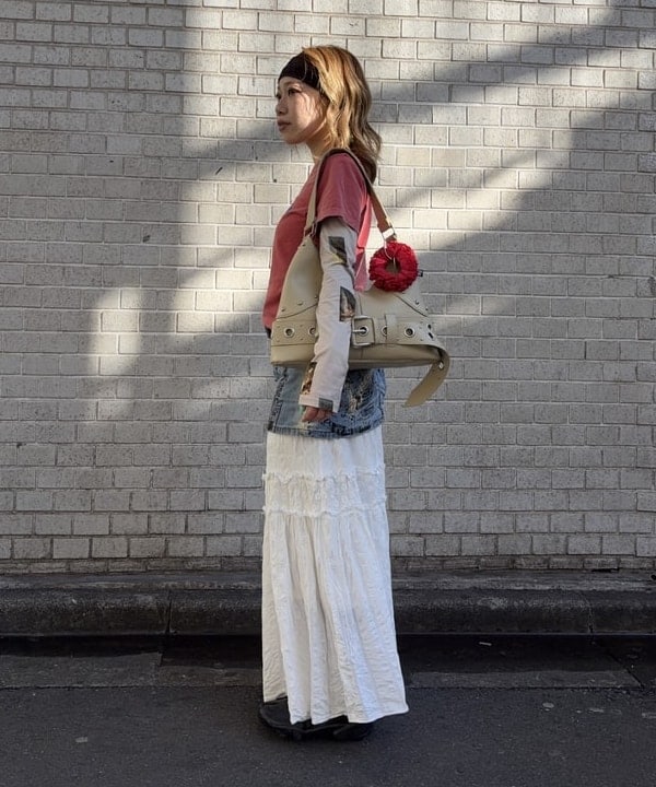 まゆちゃんさんの「BEAMS WOMEN｜スタッズ ベルト バッグ」を使ったコーディネート