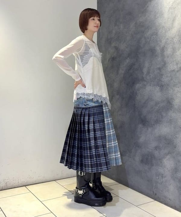 Hazukiさんの「BEAMS WOMEN｜レース トリム サテン キャミソール」を使ったコーディネート