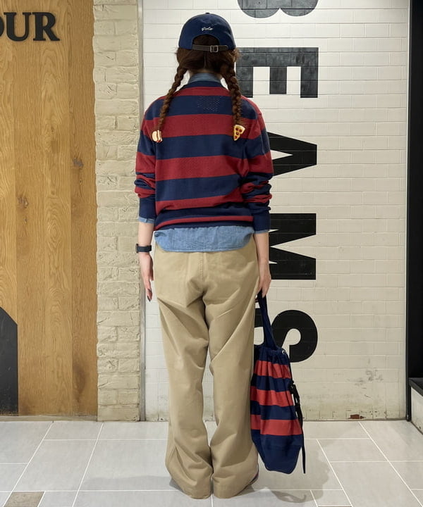 エノモト アミさんの「BEAMS WOMEN｜Crew Rugger Stripe」を使ったコーディネート