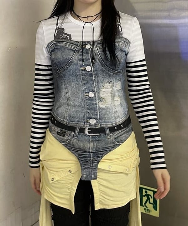 rinnaさんの「BEAMS WOMEN｜キャミソール レイヤード ギャザー Tシャツ」を使ったコーディネート