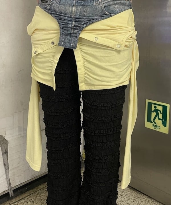 rinnaさんの「BEAMS WOMEN｜キャミソール レイヤード ギャザー Tシャツ」を使ったコーディネート