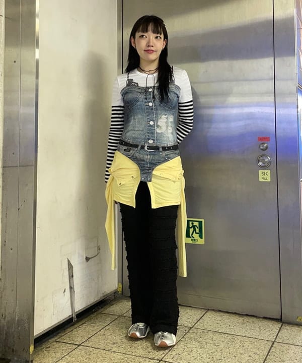 rinnaさんの「BEAMS WOMEN｜キャミソール レイヤード ギャザー Tシャツ」を使ったコーディネート