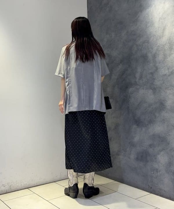 ササキさんの「BEAMS WOMEN｜サテン ドット キャミワンピース」を使ったコーディネート