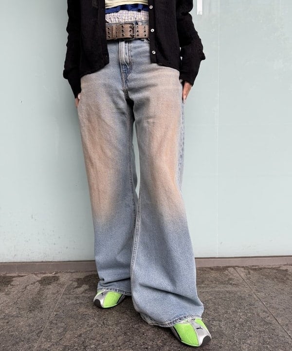 れいなさんの「BEAMS WOMEN｜シアー リブ ニット ポロ カーディガン」を使ったコーディネート