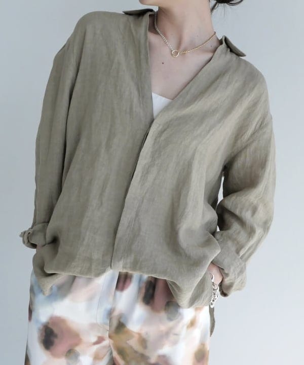 隈元 楓さんの「BEAMS WOMEN｜:colon / リネンシャツ」を使ったコーディネート