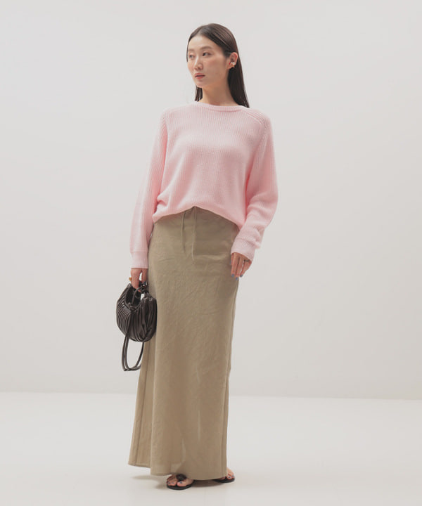 隈元 楓さんの「BEAMS WOMEN｜5ゲージ コットン 畦編み プルオーバー」を使ったコーディネート