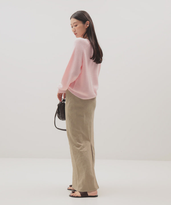 隈元 楓さんの「BEAMS WOMEN｜5ゲージ コットン 畦編み プルオーバー」を使ったコーディネート