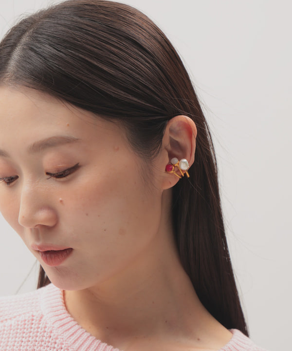 隈元 楓さんの「BEAMS WOMEN｜5ゲージ コットン 畦編み プルオーバー」を使ったコーディネート