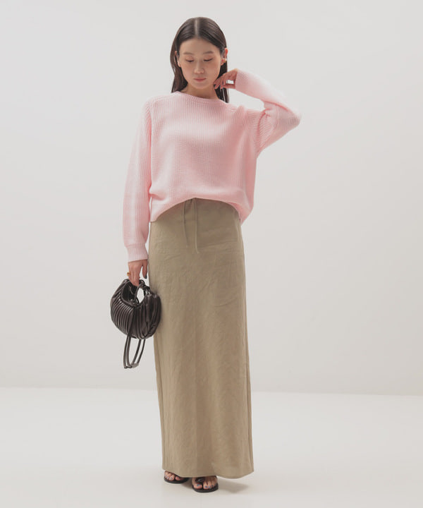 隈元 楓さんの「BEAMS WOMEN｜5ゲージ コットン 畦編み プルオーバー」を使ったコーディネート