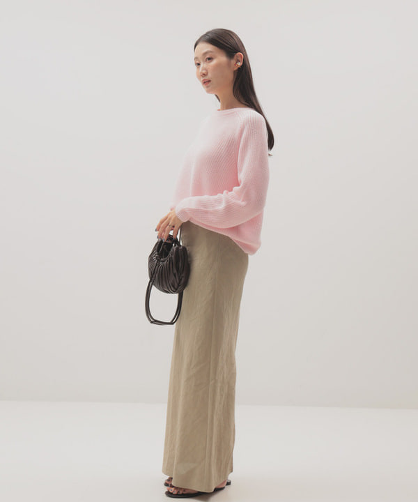 隈元 楓さんの「BEAMS WOMEN｜5ゲージ コットン 畦編み プルオーバー」を使ったコーディネート