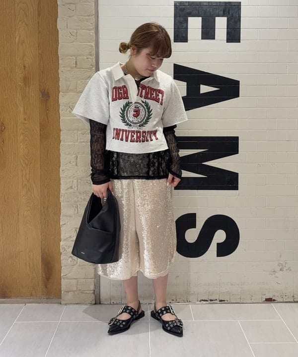 大石彩可さんの「BEAMS WOMEN｜maturely / スパンコール ハーフ パンツ」を使ったコーディネート