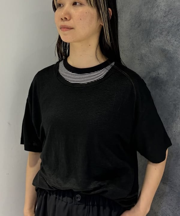 にしだてさんの「BEAMS WOMEN｜ベルギー リネン ショートスリーブ」を使ったコーディネート