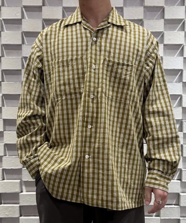 KUROCHANさんの「BEAMS WOMEN｜Open Collar 80/2 Madras」を使ったコーディネート