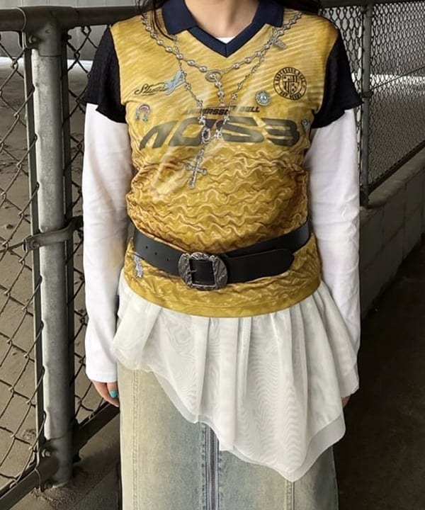 晶さんの「BEAMS WOMEN｜オーバーダイ デニム スカート」を使ったコーディネート