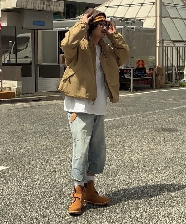 BAKU(東江 漠)さんの「BEAMS WOMEN｜ワイドストレート クォーターレングス ペインターデニム」を使ったコーディネート