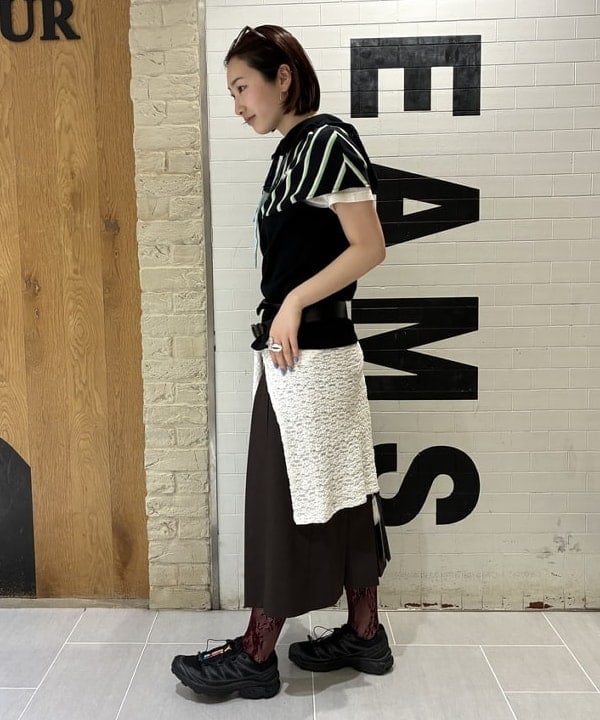 ayca!さんの「BEAMS WOMEN｜ジャカード レース クルーネック Tシャツ」を使ったコーディネート