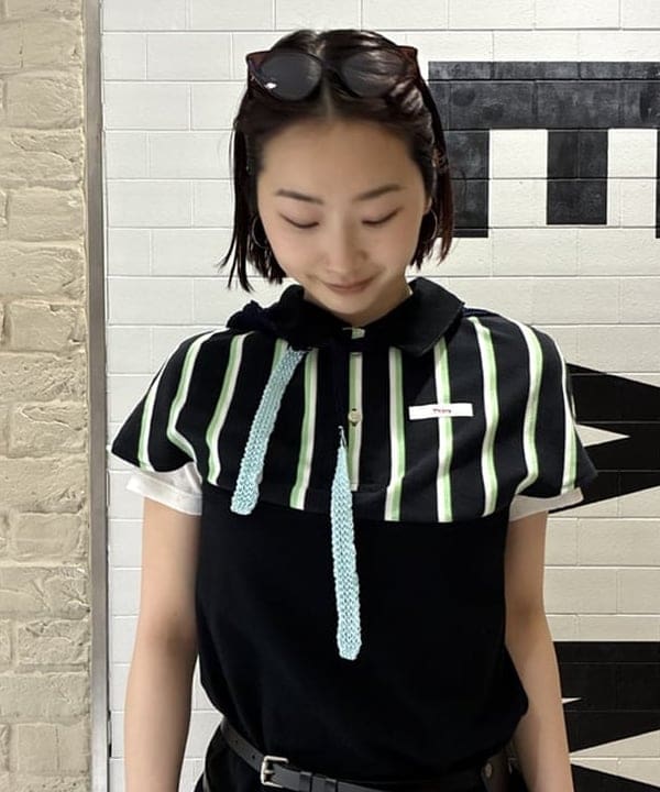 ayca!さんの「BEAMS WOMEN｜ジャカード レース クルーネック Tシャツ」を使ったコーディネート