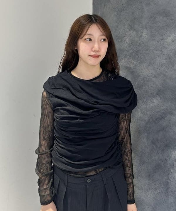 ハルカさんの「BEAMS WOMEN｜レース テープ キリカエ Tシャツ」を使ったコーディネート