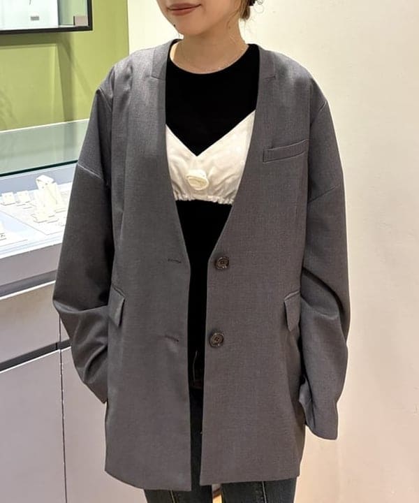 まゆちゃんさんの「BEAMS WOMEN｜ノーカラー ビッグ ジャケット」を使ったコーディネート