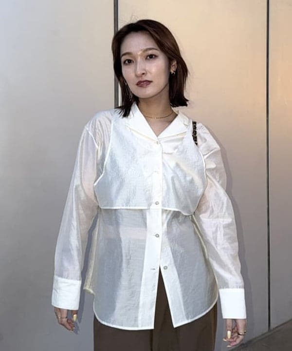 松本 佳菜子さんの「BEAMS WOMEN｜シアー レイヤード シャツ」を使ったコーディネート